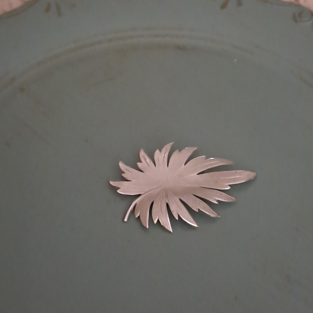 Brushed silver vintage brooch